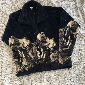 Cobblestone Canyon Fleece Jacket Navy Small